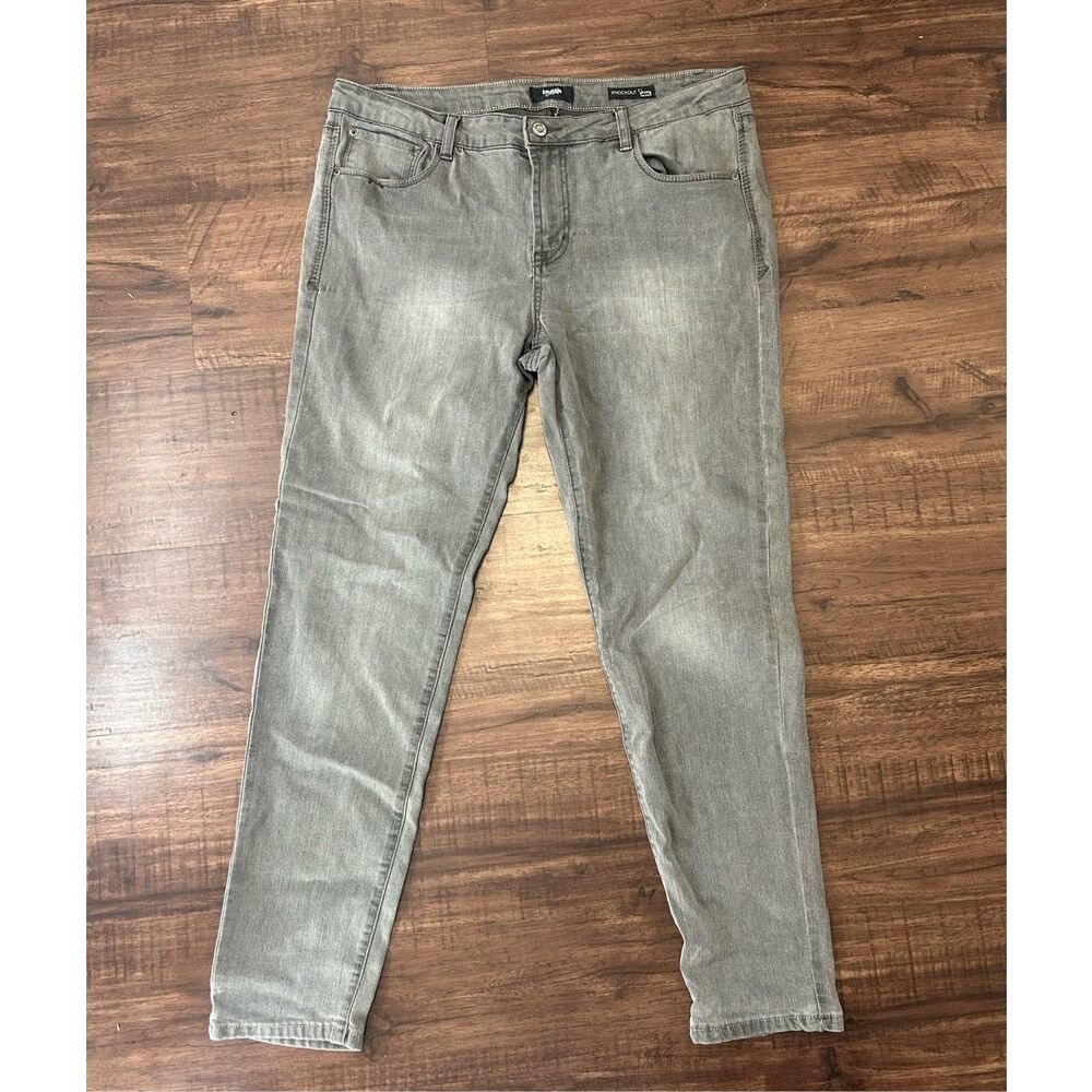 Kensie Knockout Skinny Mid-Rise Gray Jeans, Sz 12